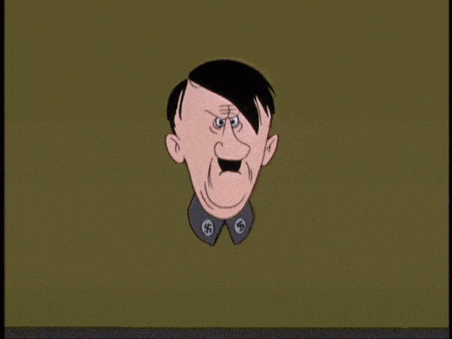 animated gif of a tomato hurled at Hitler