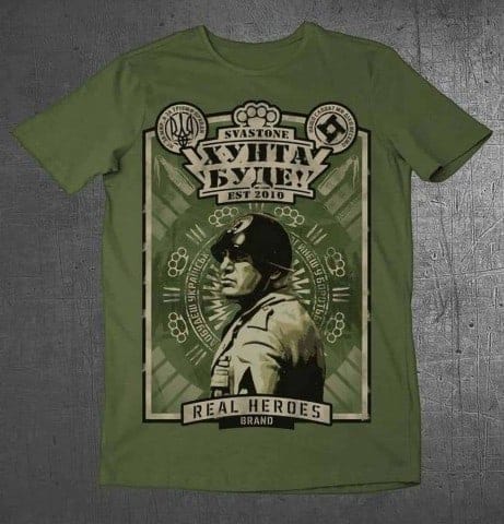 propaganda styled t-shirt picturing Mussolini
